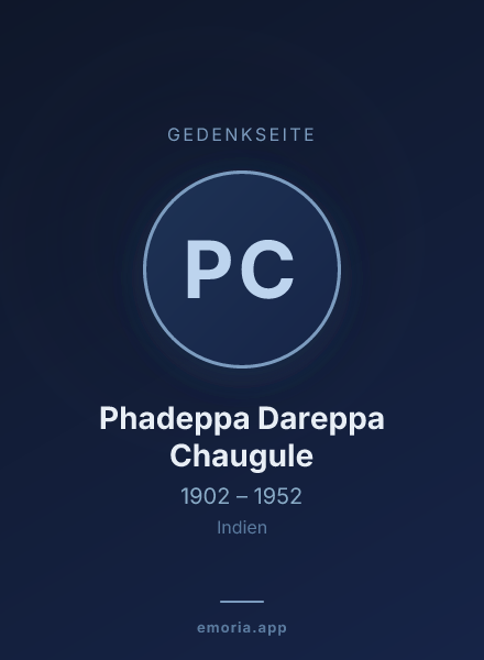 Gedenkportrait von Phadeppa Dareppa Chaugule