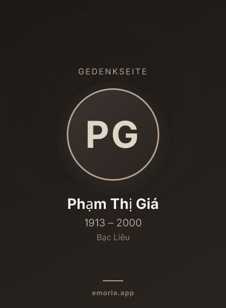 Gedenkportrait von Phạm Thị Giá
