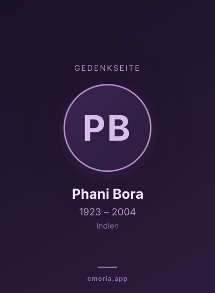 Gedenkportrait von Phani Bora