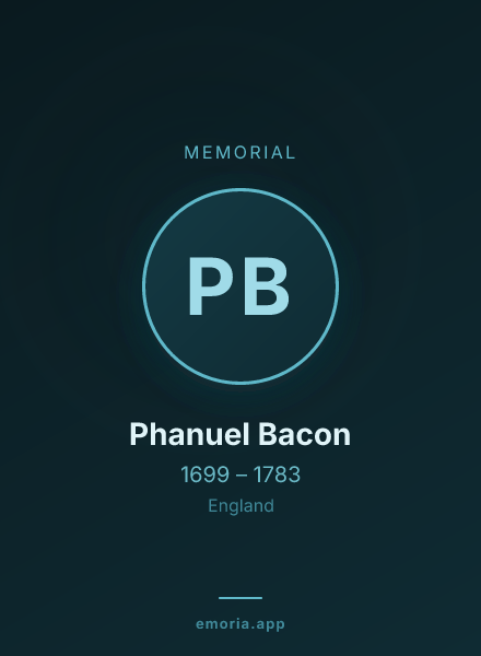 Memorial portrait of Phanuel Bacon