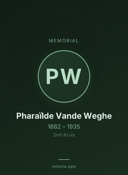 Memorial portrait of Pharaïlde Vande Weghe
