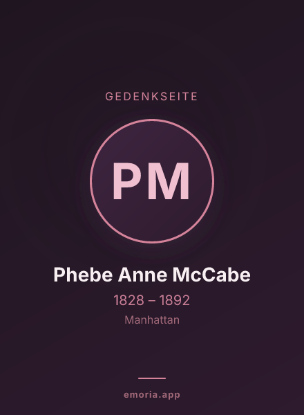 Gedenkportrait von Phebe Anne McCabe