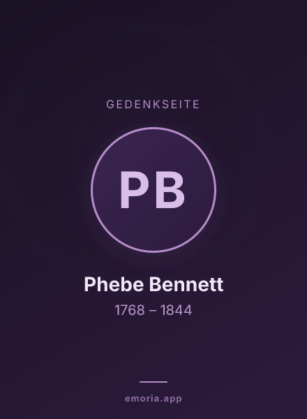 Gedenkportrait von Phebe Bennett