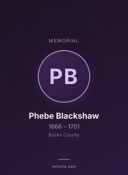 Memorial portrait of Phebe Blackshaw