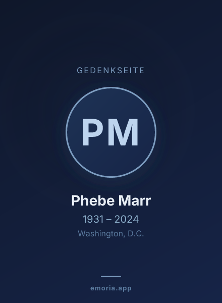 Gedenkportrait von Phebe Marr