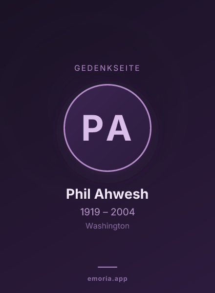 Gedenkportrait von Phil Ahwesh