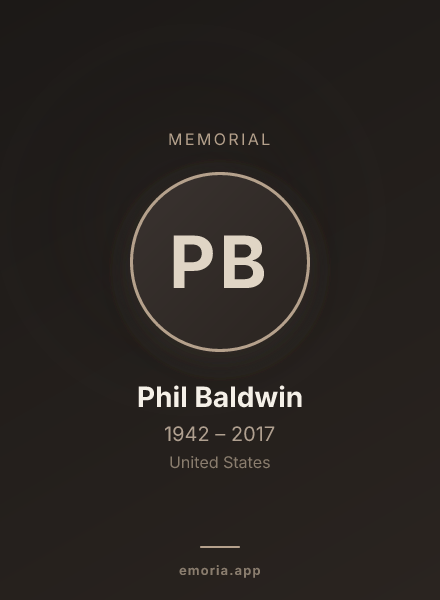 Memorial portrait of Phil Baldwin