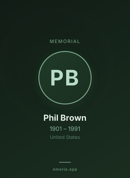 Memorial portrait of Phil Brown