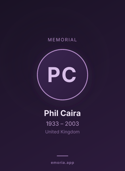 Memorial portrait of Phil Caira