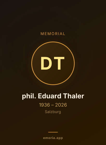 Memorial portrait of Dr. phil. Eduard Thaler
