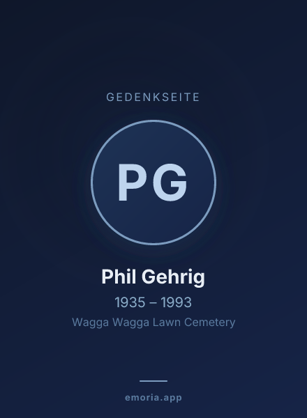 Gedenkportrait von Phil Gehrig