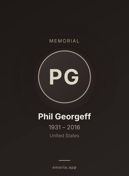 Memorial portrait of Phil Georgeff