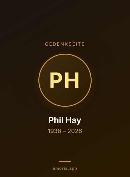 Gedenkportrait von Phil Hay