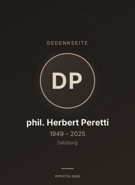 Gedenkportrait von Dr. phil. Herbert Peretti