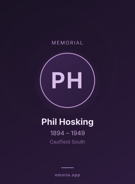 Memorial portrait of Phil Hosking