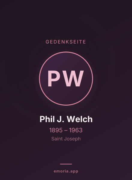 Gedenkportrait von Phil J. Welch