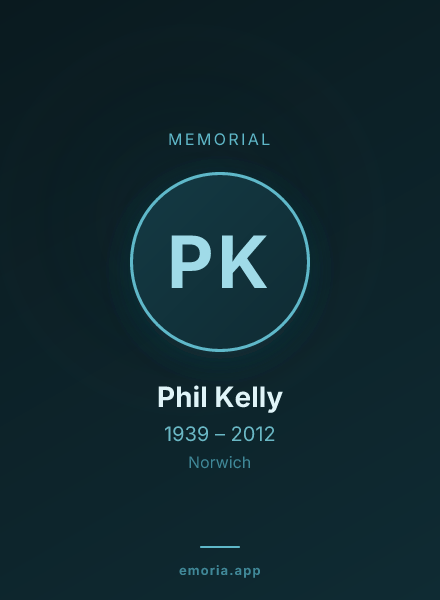 Memorial portrait of Phil Kelly