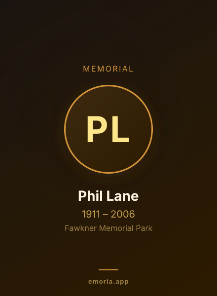 Memorial portrait of Phil Lane