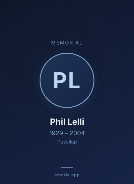 Memorial portrait of Phil Lelli