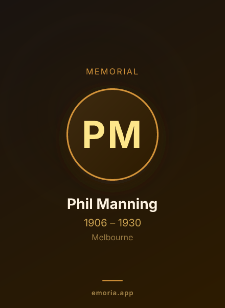 Memorial portrait of Phil Manning