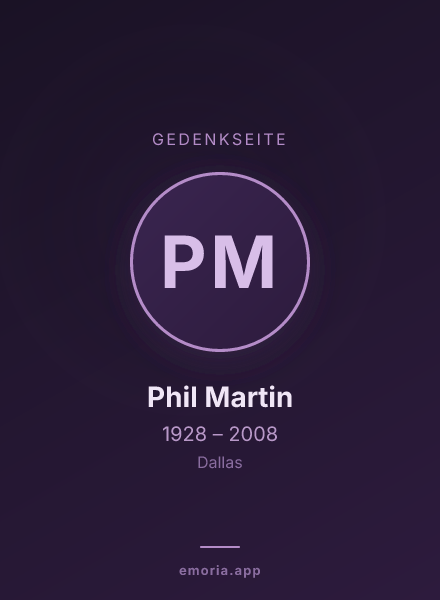 Gedenkportrait von Phil Martin
