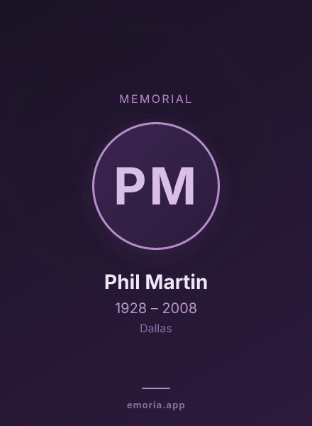 Memorial portrait of Phil Martin