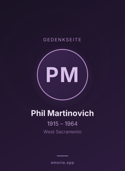 Gedenkportrait von Phil Martinovich