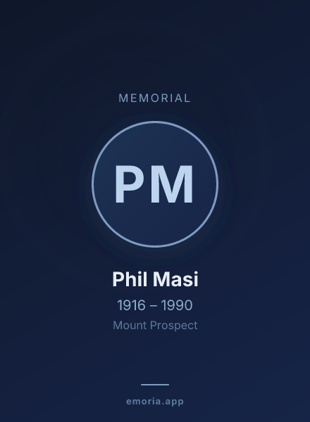 Memorial portrait of Phil Masi