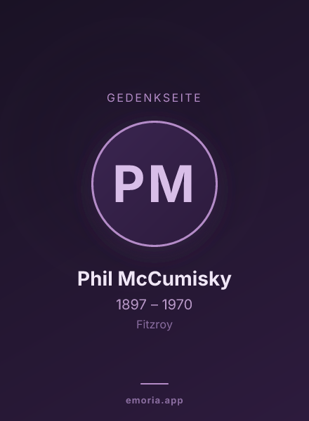 Gedenkportrait von Phil McCumisky