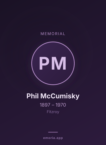 Memorial portrait of Phil McCumisky