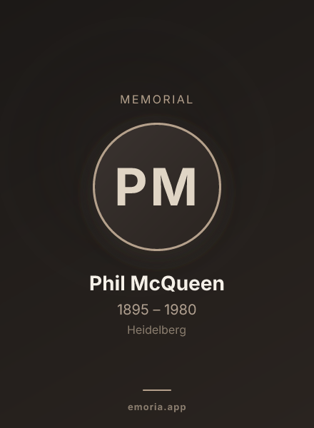 Memorial portrait of Phil McQueen