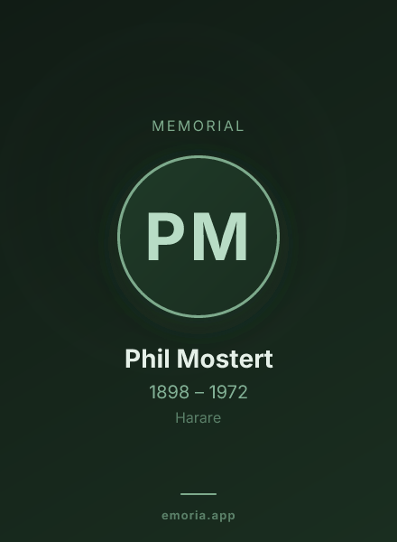 Memorial portrait of Phil Mostert