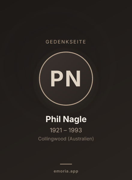 Gedenkportrait von Phil Nagle