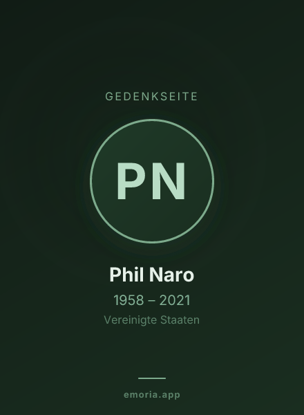 Gedenkportrait von Phil Naro