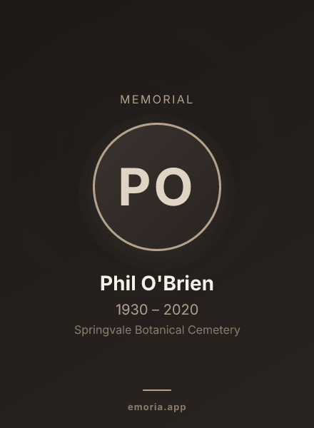 Memorial portrait of Phil O'Brien
