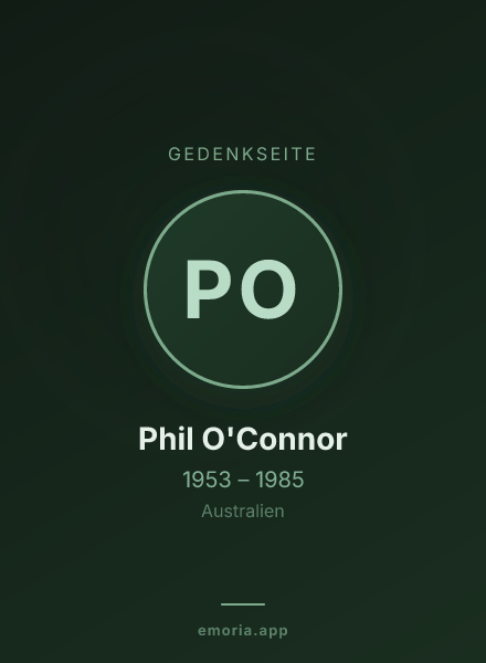 Gedenkportrait von Phil O'Connor