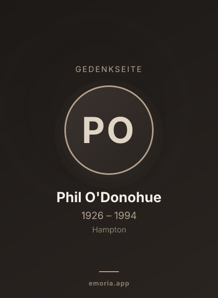 Gedenkportrait von Phil O'Donohue