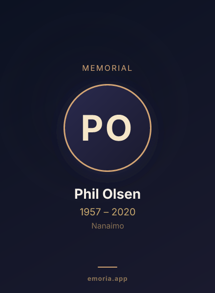 Memorial portrait of Phil Olsen