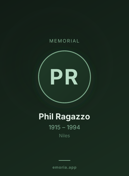 Memorial portrait of Phil Ragazzo