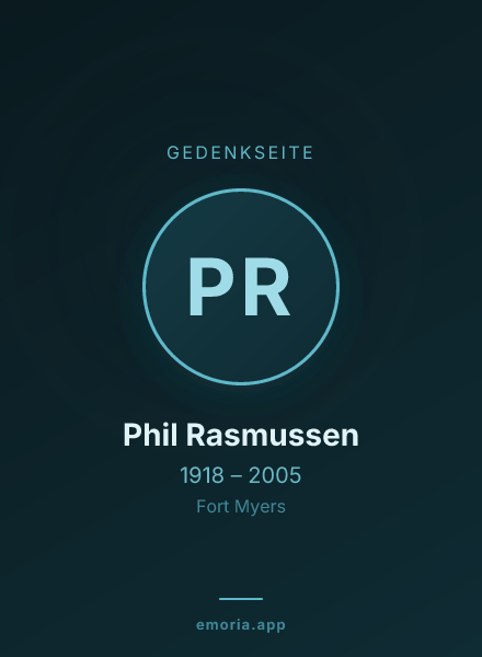 Gedenkportrait von Phil Rasmussen
