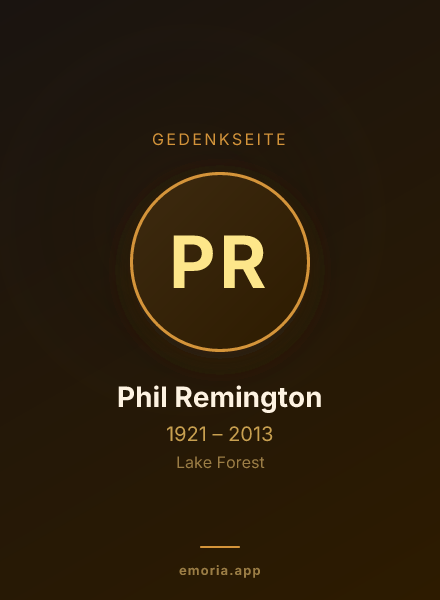 Gedenkportrait von Phil Remington