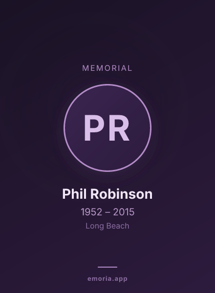 Memorial portrait of Phil Robinson