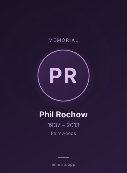 Memorial portrait of Phil Rochow