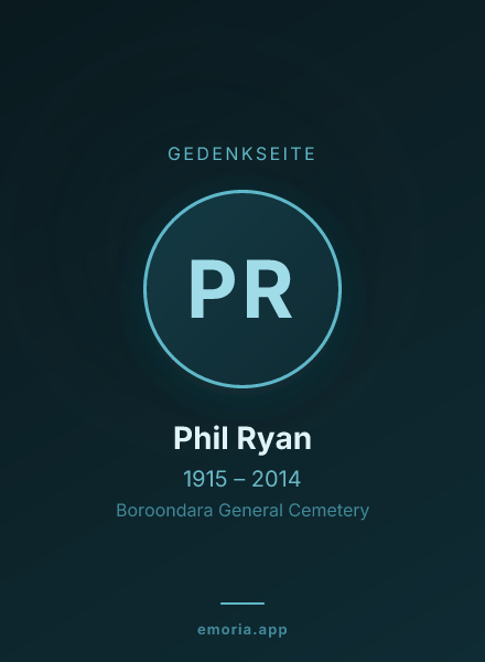 Gedenkportrait von Phil Ryan