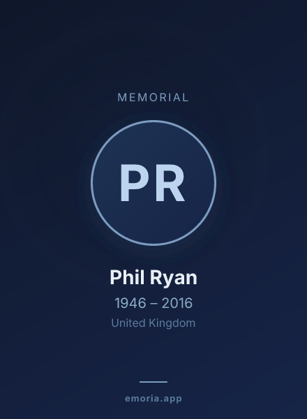 Memorial portrait of Phil Ryan
