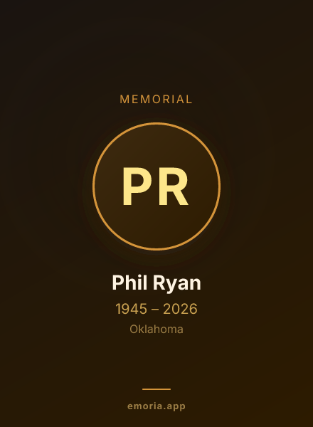 Memorial portrait of Phil Ryan
