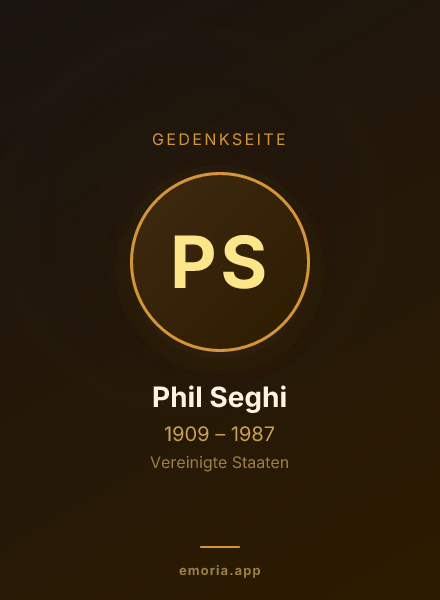 Gedenkportrait von Phil Seghi
