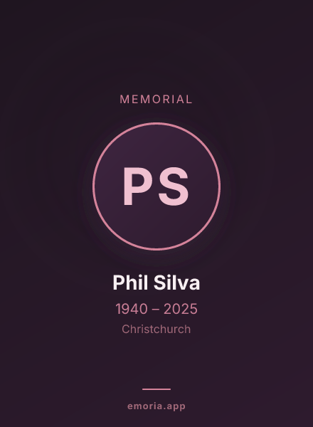Memorial portrait of Phil Silva