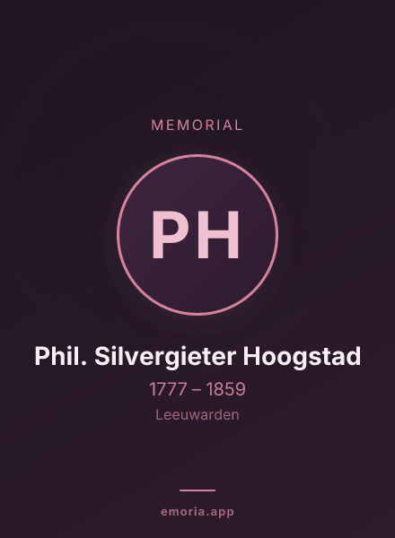 Memorial portrait of Phil. Silvergieter Hoogstad