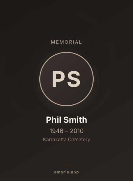 Memorial portrait of Phil Smith